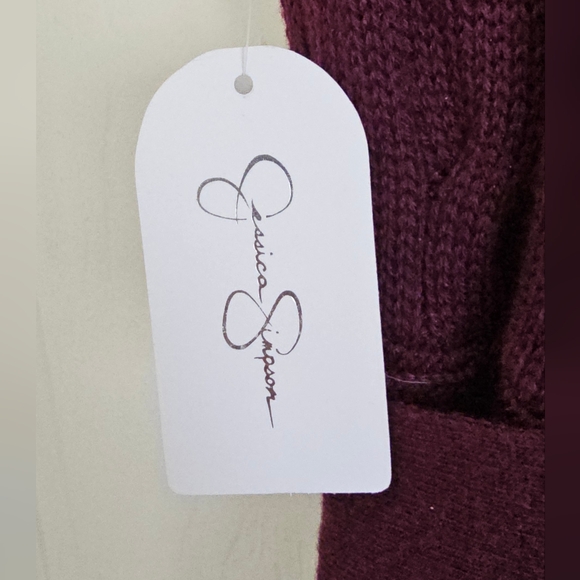 NWT Jessica Simpson Purple Knit Sweater Dress w/ Waist Tie - Picture 3 of 15